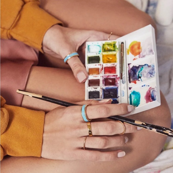 Kendra Scott Jack Band Ring in Gold and Turquoise size 11 - Picture 2 of 6